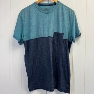 Prana Mens Preppy Colorblock Pocket Crew Neck Tee Size XL Casual Outdoors Soft